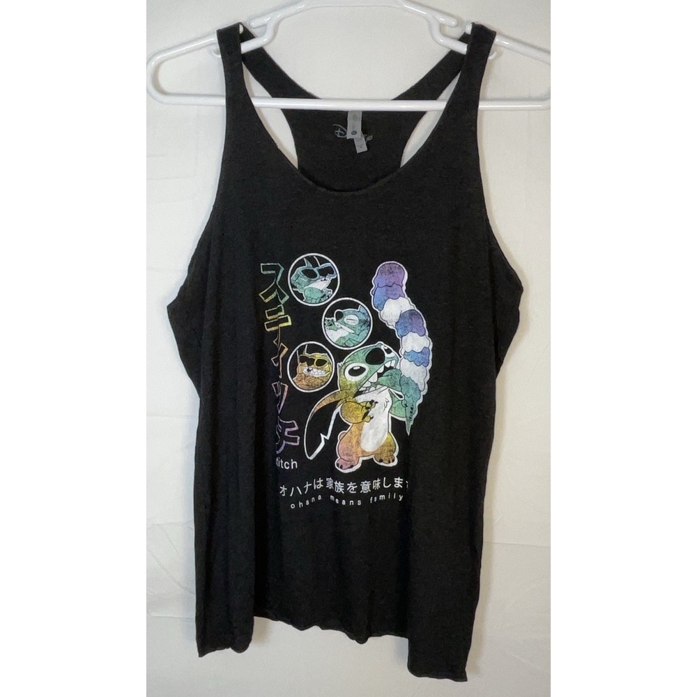 NWOT Women's Next Level Disney Stitch Ice Cream Racerback Dk Gray Tank Top XXL